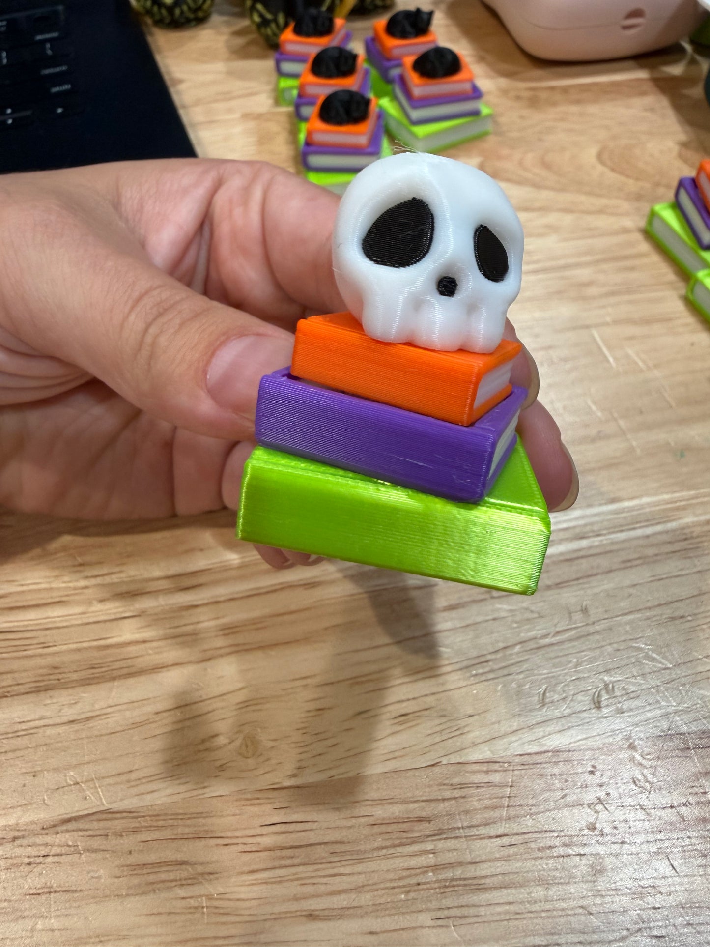 Skull book stack clicker
