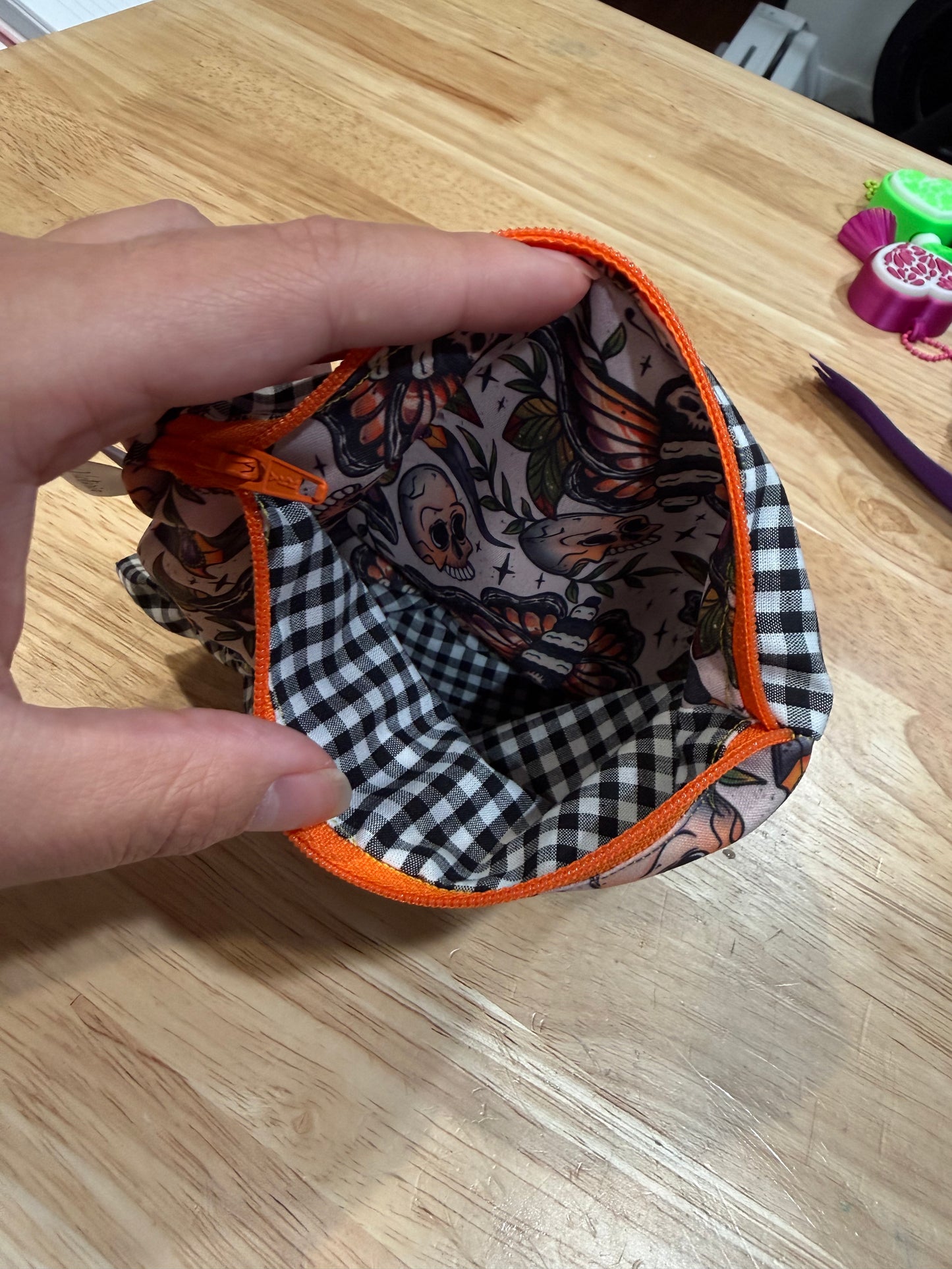 Death moth zipper pouch
