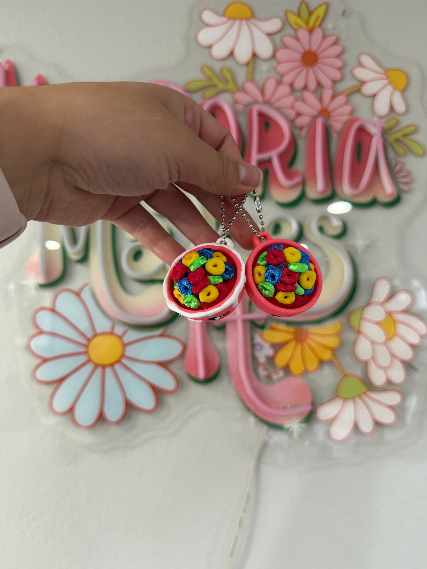 Pink bowl cereal clickers