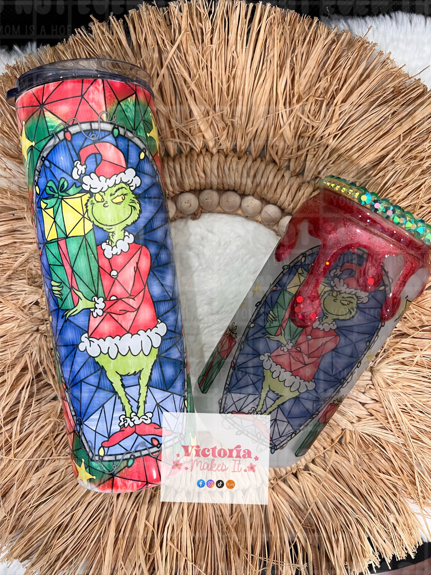 Green stained glass TUMBLER