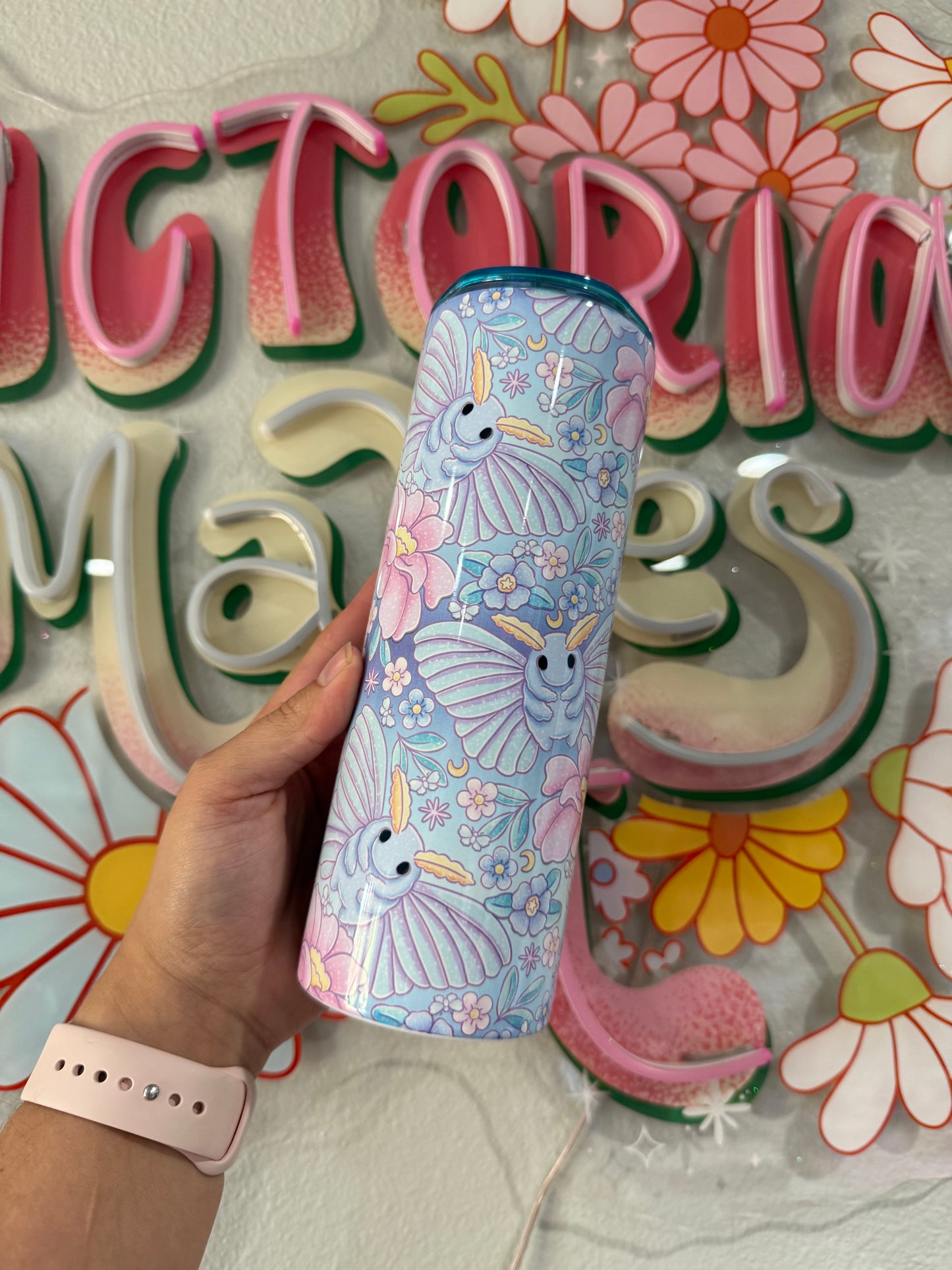 Pastel moth tumbler