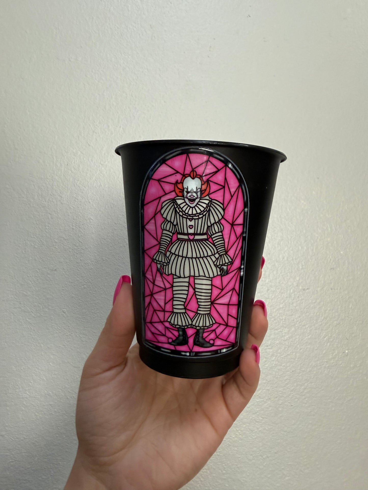 Pink clown cold cup