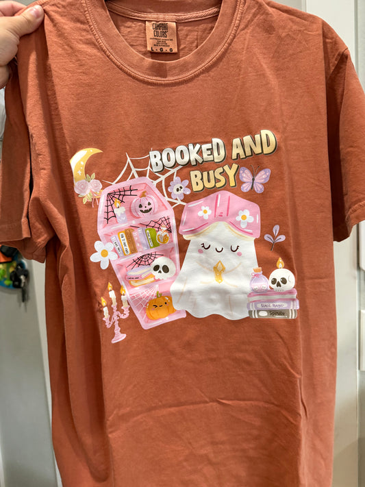 Booked and busy tee