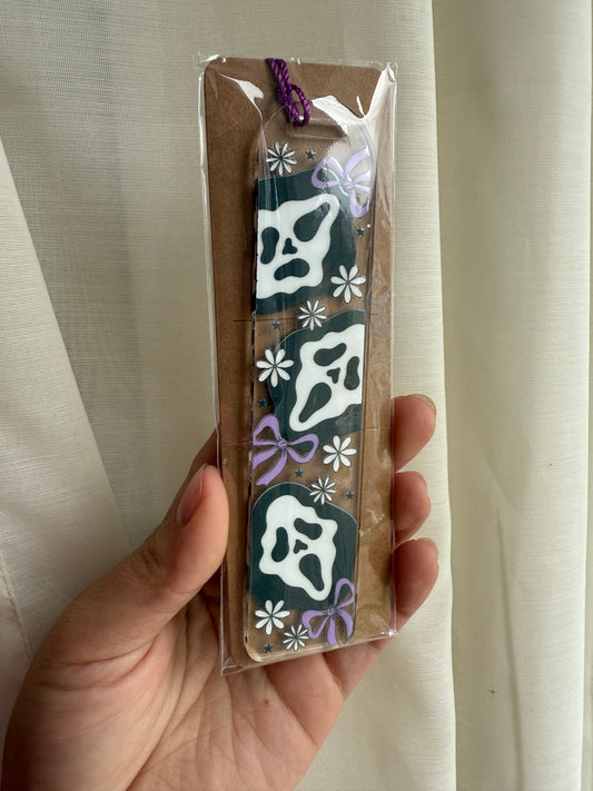 Floral ghost acrylic bookmark