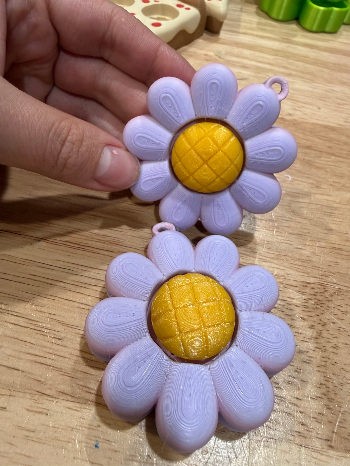 Purple flower keychain