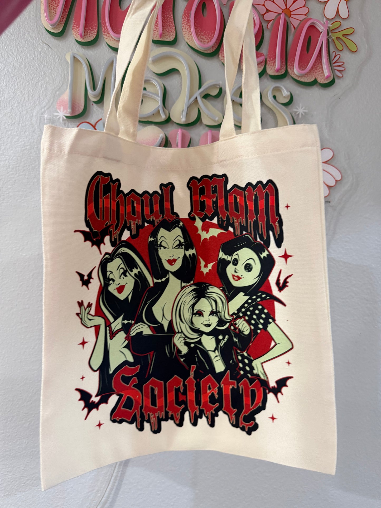Ghoul mom tote bag