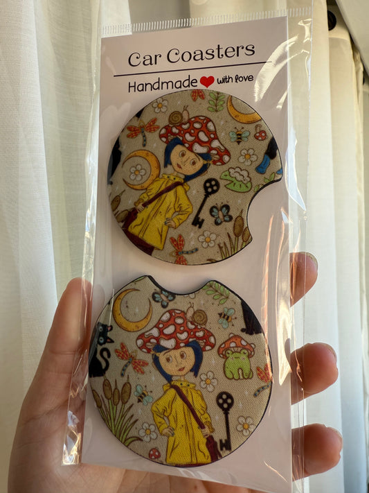 Cottagecore Coraline coasters