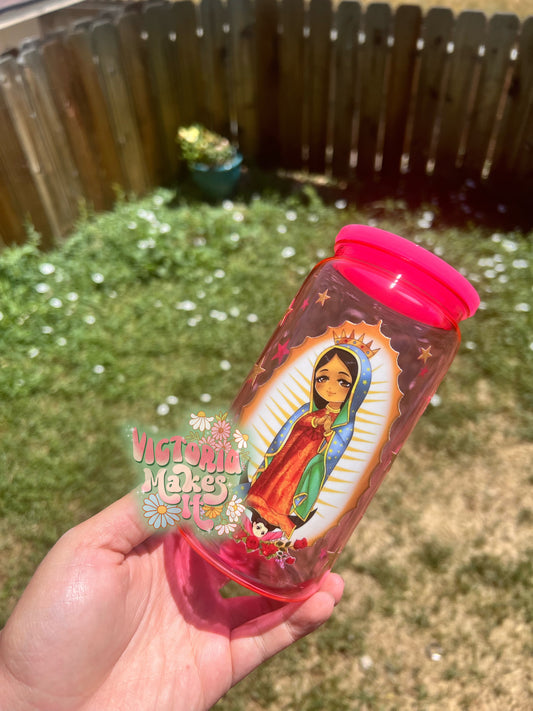 Plastic cup lady Guadalupe