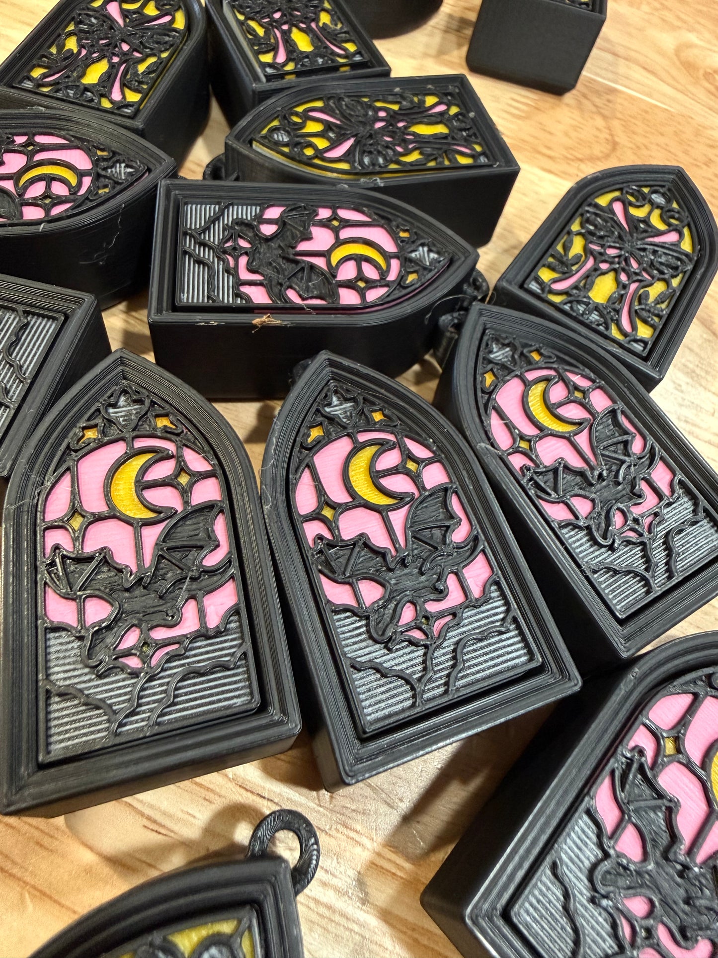 Stained glass dragon clicker keychain