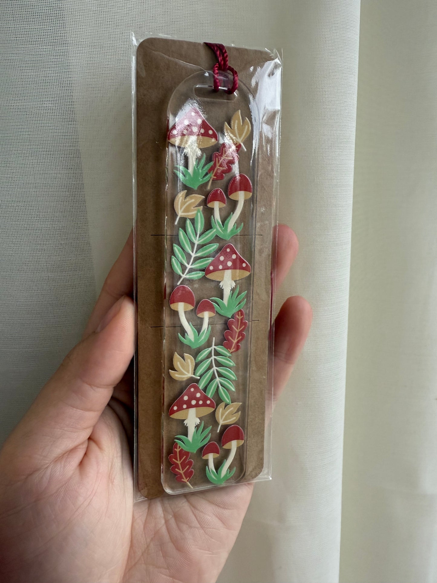 Mushrooms acrylic bookmark