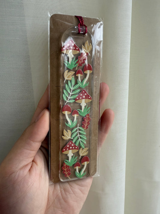 Mushrooms acrylic bookmark