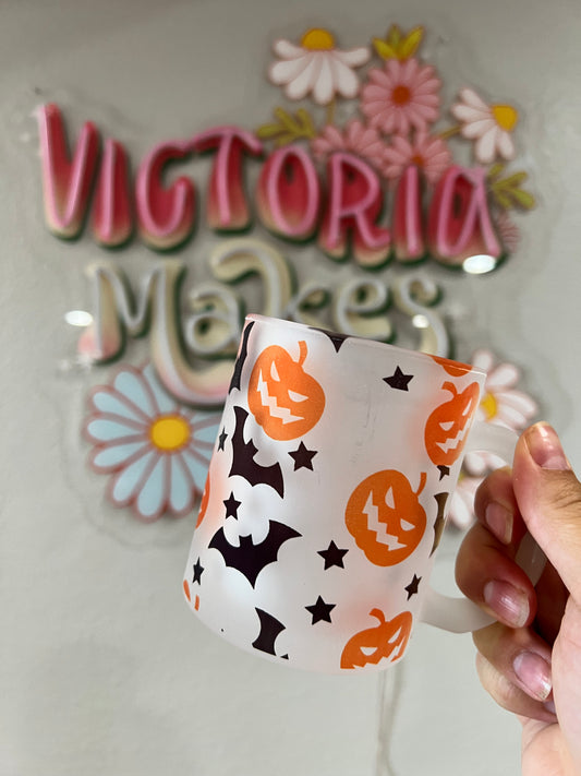 Bats & pumpkins frosted mug