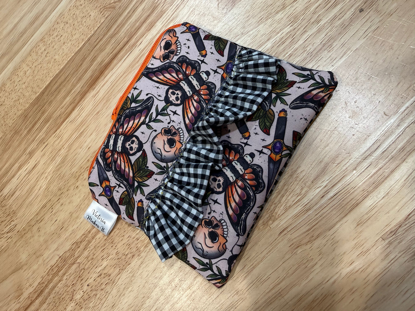Death moth zipper pouch