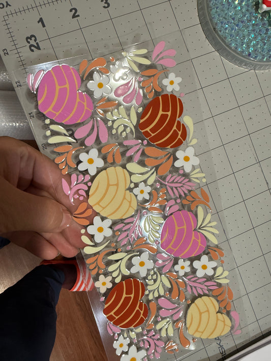 CUSTOM 20 oz tumbler- purple base - talavera design