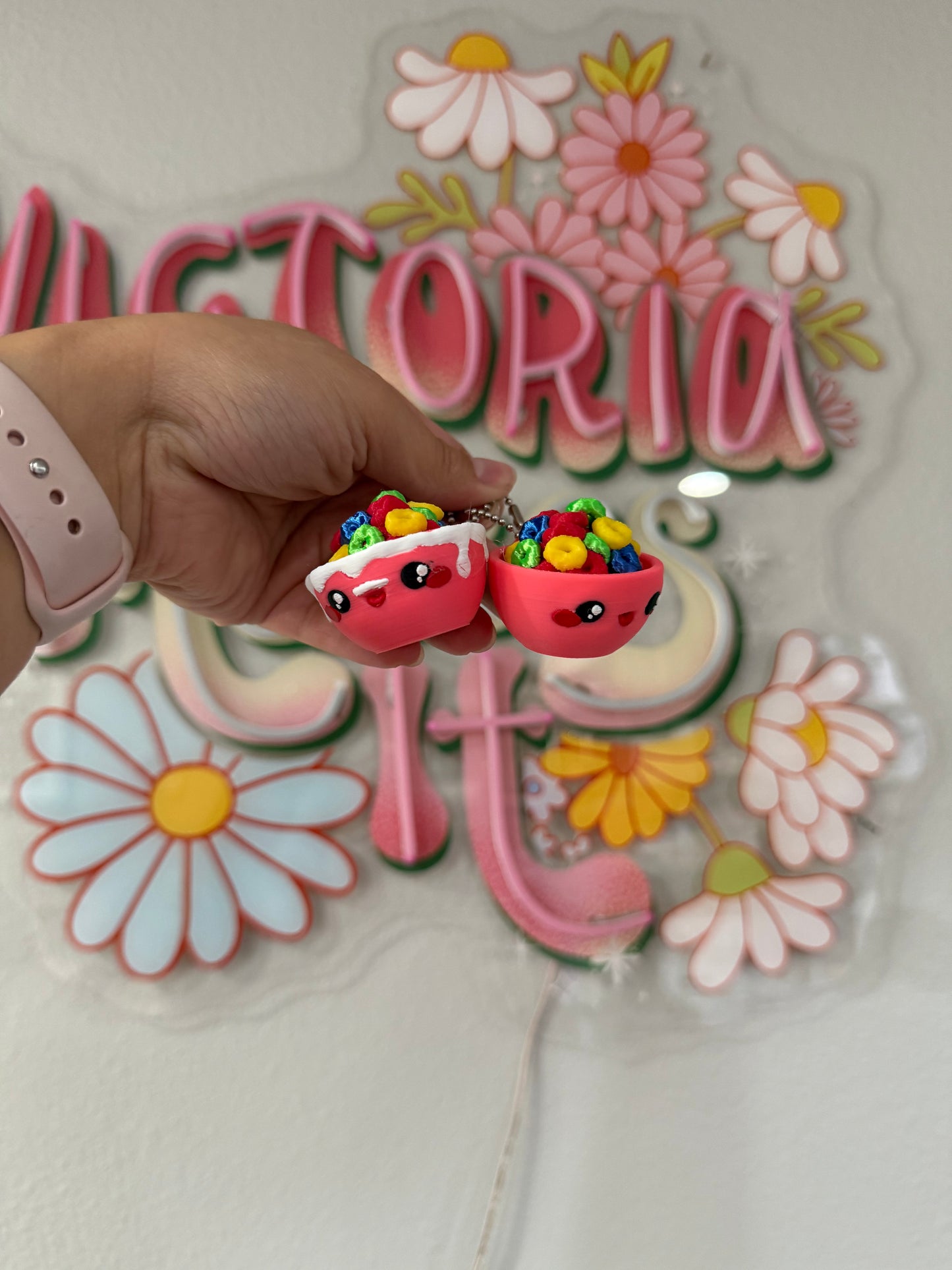 Pink bowl cereal clickers