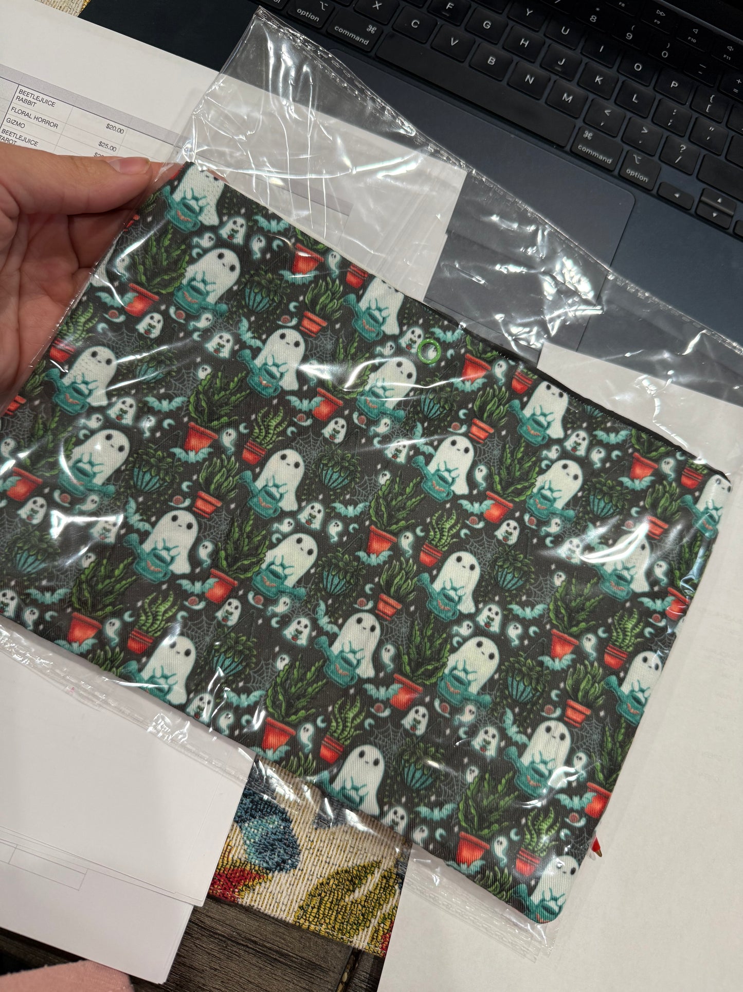 Planty ghost book sleeve 10.5x8”