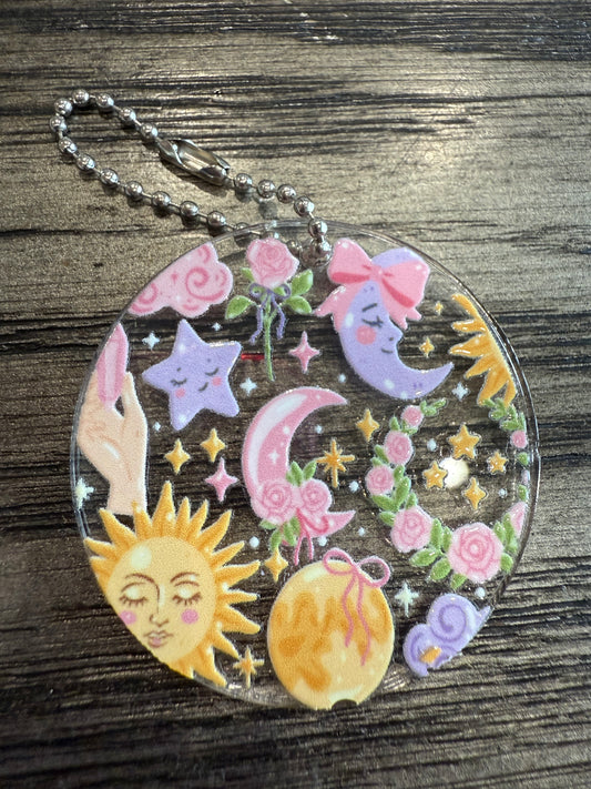 Pastel celestial keychain