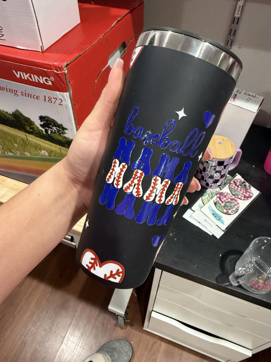 Baseball mom tumbler