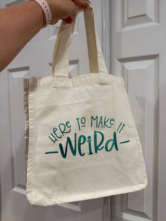 weird tote bag