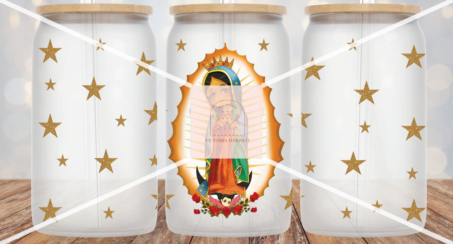 Virgencita glass can